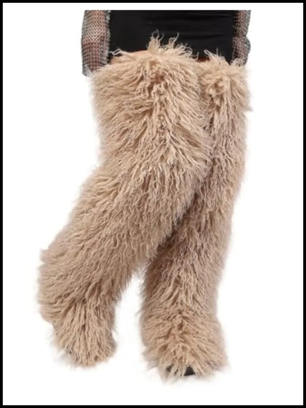 Women's Faux Fur Thigh High Boots Over the Knee Winter Snow Boots 28 Inch Warm